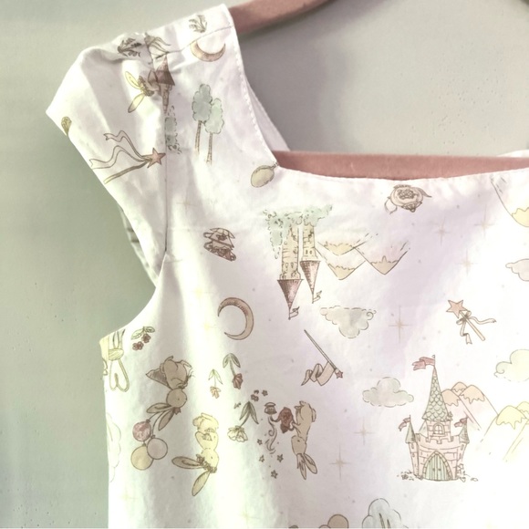 LuluRain Bunny Castle Tea Party Fairytale Dress Girls Sz 5 - Picture 2 of 7